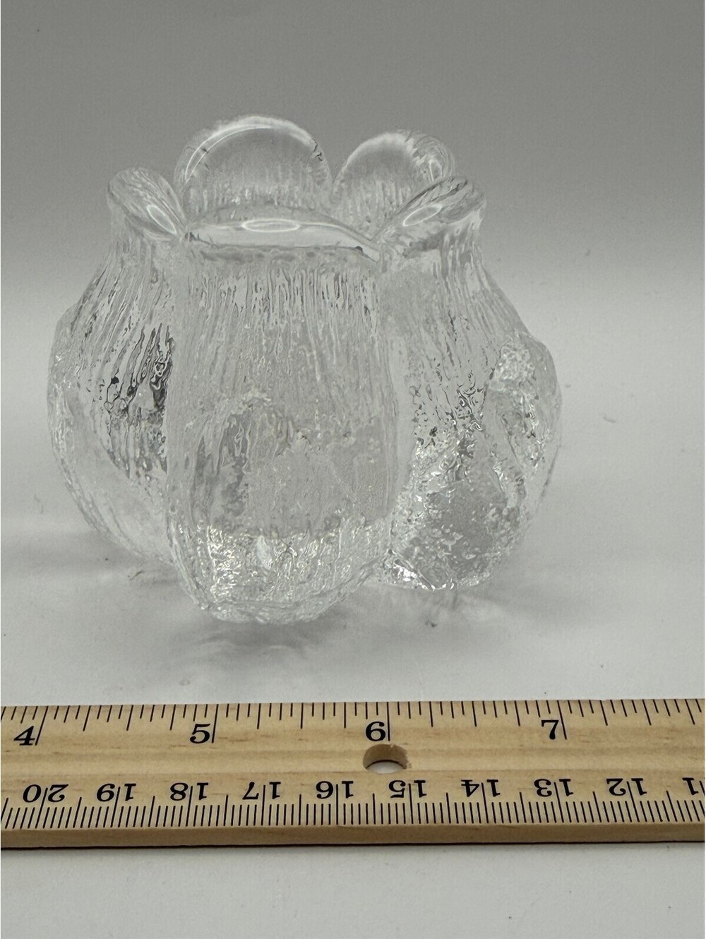 Vintage Kosta Crystal Rosebud Rosenknopp Mats Jonasson Sweden Votive w/ Box